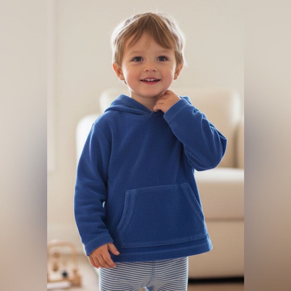 Hanna Andersson Kids Blue Terry Pullover Hoodie Swim | Sz 80 (18-24M)